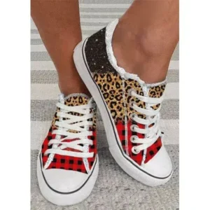 Bootsgear Women Casual 3D Printing Color Leopard Canvas Shoes