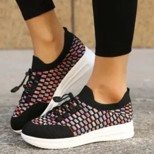 Bootsgear Women Fashion Fly Knit Breathable Fashion Sneakers