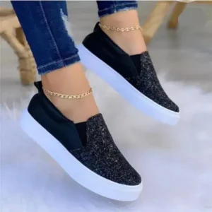 Bootsgear Thick Sole Casual Sequined Shoes Women Flat Shoes