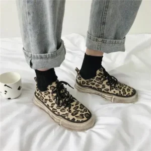 Bootsgear Women Fashion Leopard Printing Flat Sneakers