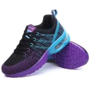 Bootsgear Women Fashion Casual Lace Up Design Mesh Breathable Air Cushion Shock Absorbing Sneakers