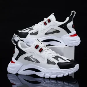 Bootsgear Men Spring Autumn Fashion Casual Colorblock Mesh Cloth Breathable Lightweight Rubber Platform Shoes Sneakers