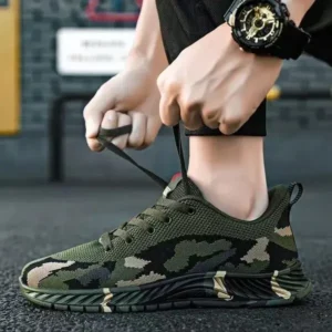 Bootsgear Men'S Casual Mesh Breathable Camouflage Sneakers