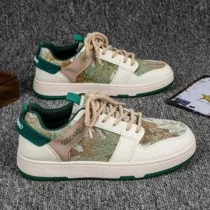 Bootsgear Men'S Casual Retro Secret Forest Oil Painting Pattern Sneakers