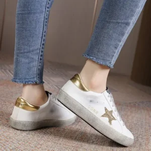 Bootsgear Women Fashion Casual Plus Size Star Round Toe Sneakers