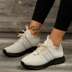 Bootsgear Women Fashion Casual Flying Mesh Breathable Thick-Soled Sneakers