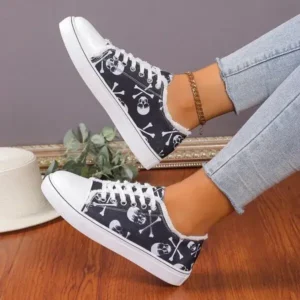 Bootsgear Women Casual Fashion 3D Print Denim Canvas Sneakers