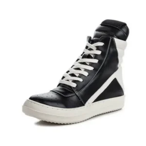 Bootsgear Women Fashion Casual Black White Inverted Triangle High Top Shoes