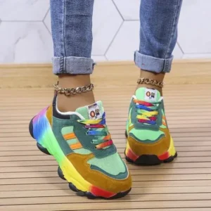 Bootsgear Women Fashion Platform Color Block Platform Sneakers